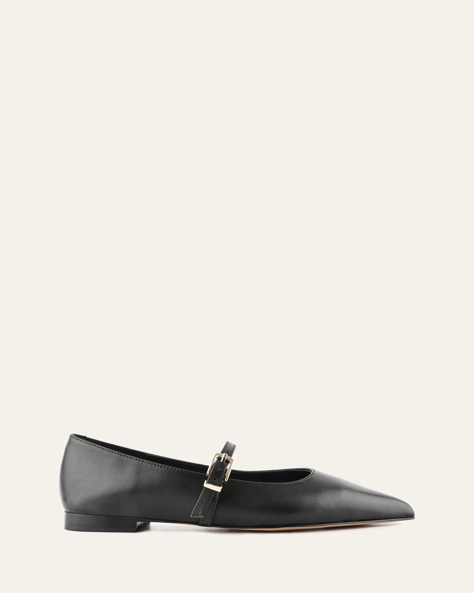 DILARIA DRESS FLATS BLACK LEATHER Jo Mercer