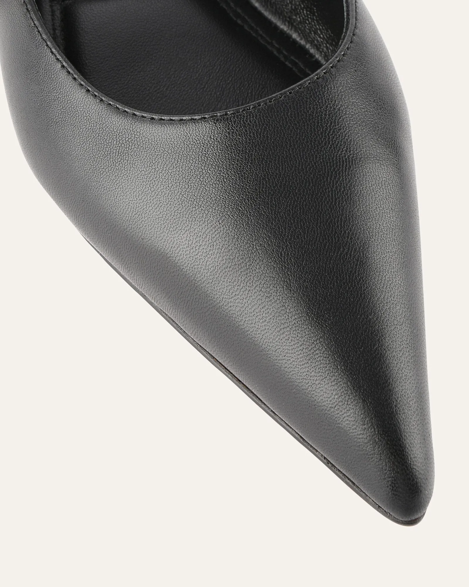 DILARIA DRESS FLATS BLACK LEATHER Jo Mercer