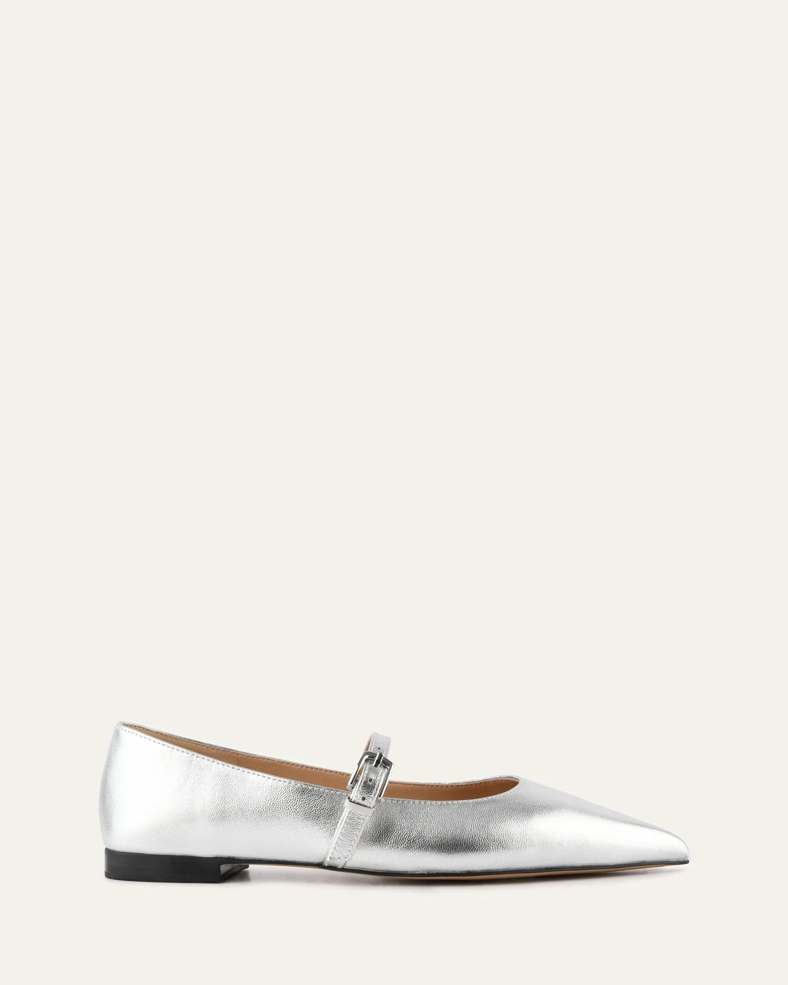 DILARIA DRESS FLATS SILVER LEATHER Jo Mercer