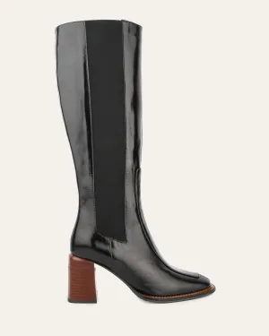 DIVINE KNEE BOOTS BLACK LEATHER Jo Mercer