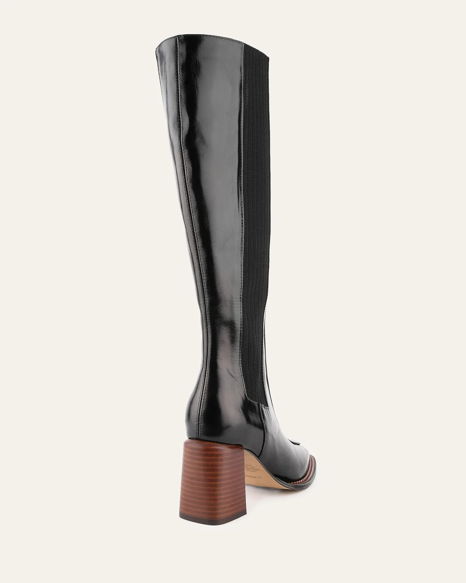 DIVINE KNEE BOOTS BLACK LEATHER Jo Mercer