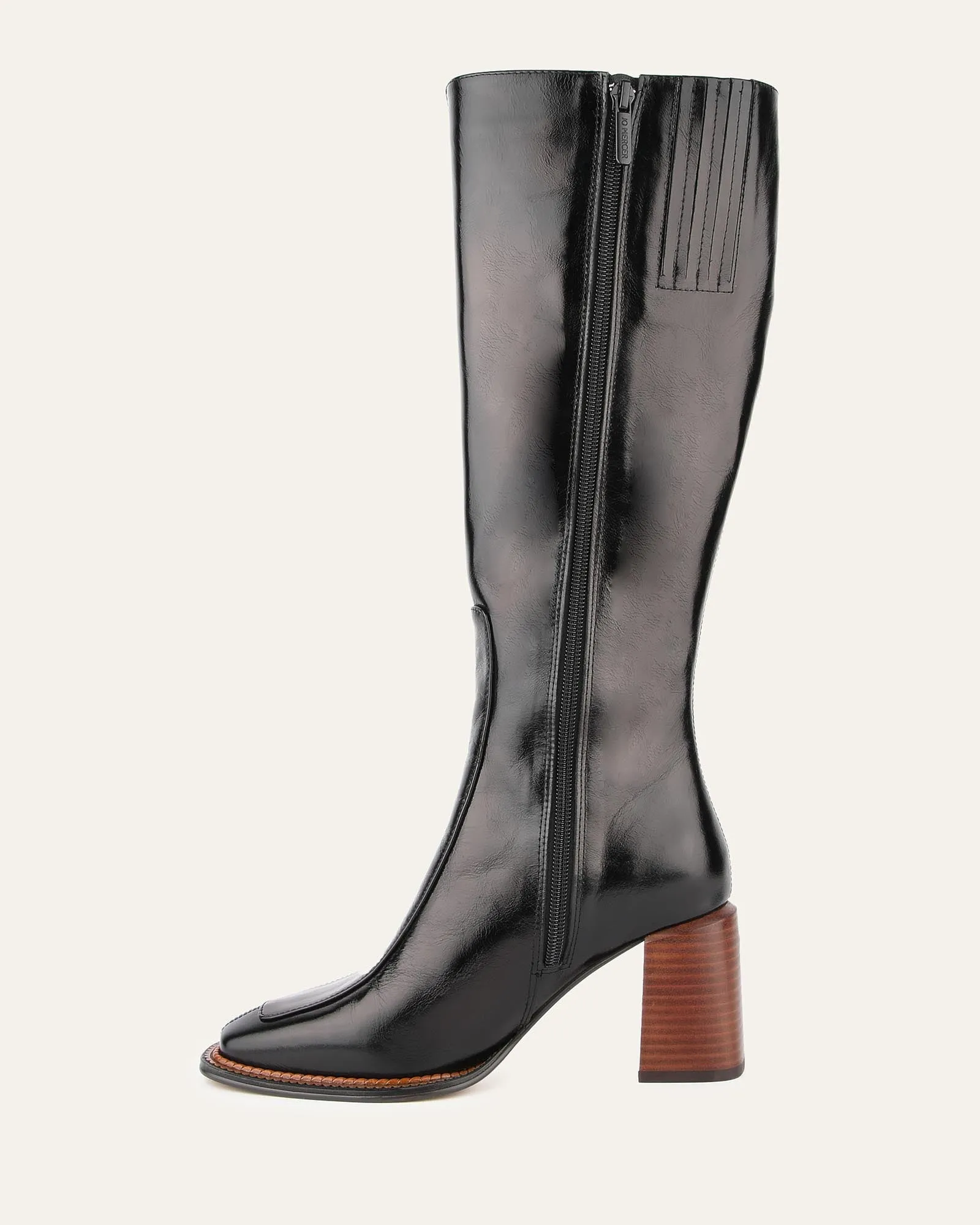 DIVINE KNEE BOOTS BLACK LEATHER Jo Mercer