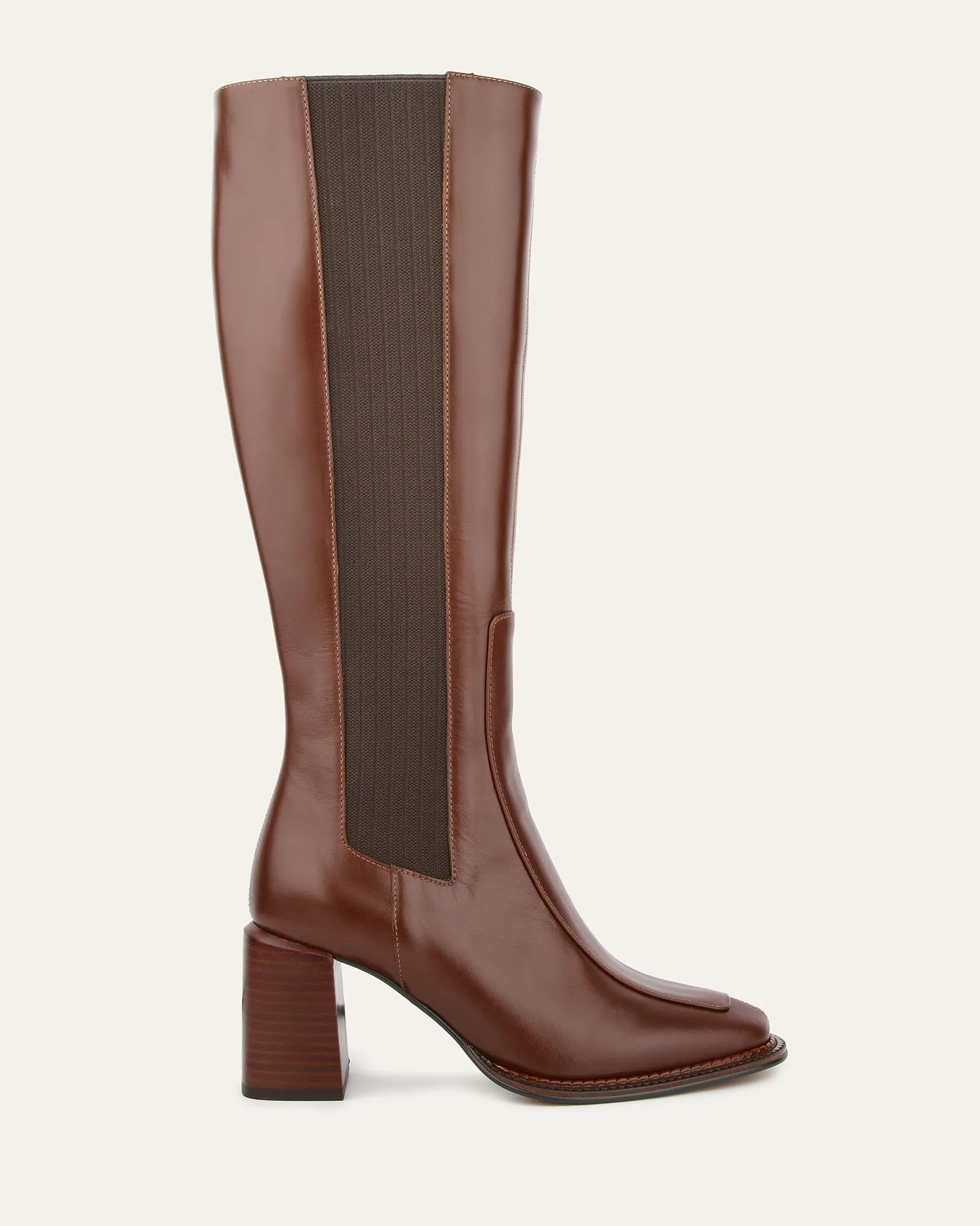 DIVINE KNEE BOOTS DARK CHOC LEATHER Jo Mercer