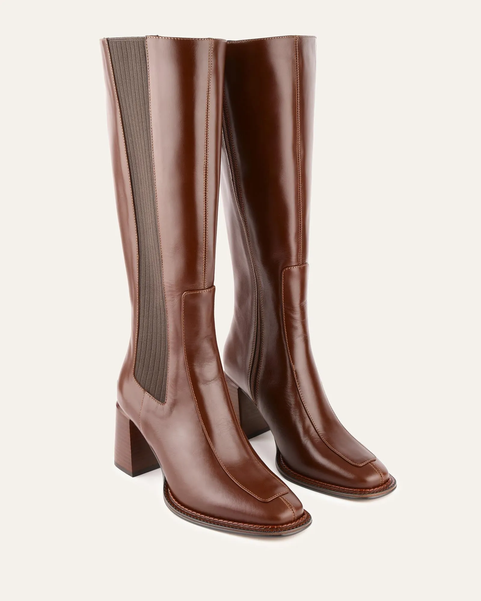 DIVINE KNEE BOOTS DARK CHOC LEATHER Jo Mercer