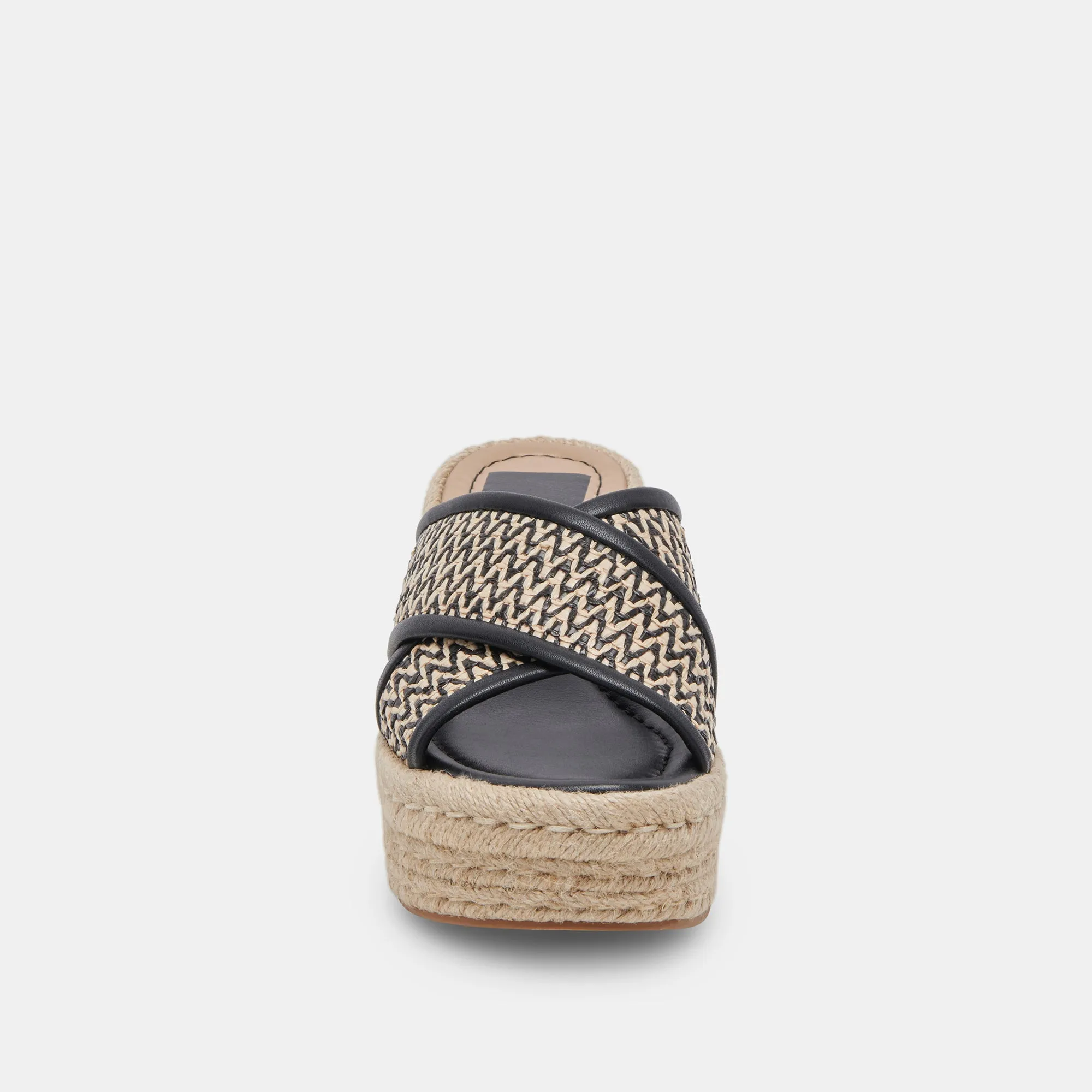 ELDORA HEELS WHITE BLACK RAFFIA Dolce Vita