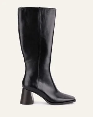 ELIAS KNEE BOOTS BLACK LEATHER Jo Mercer