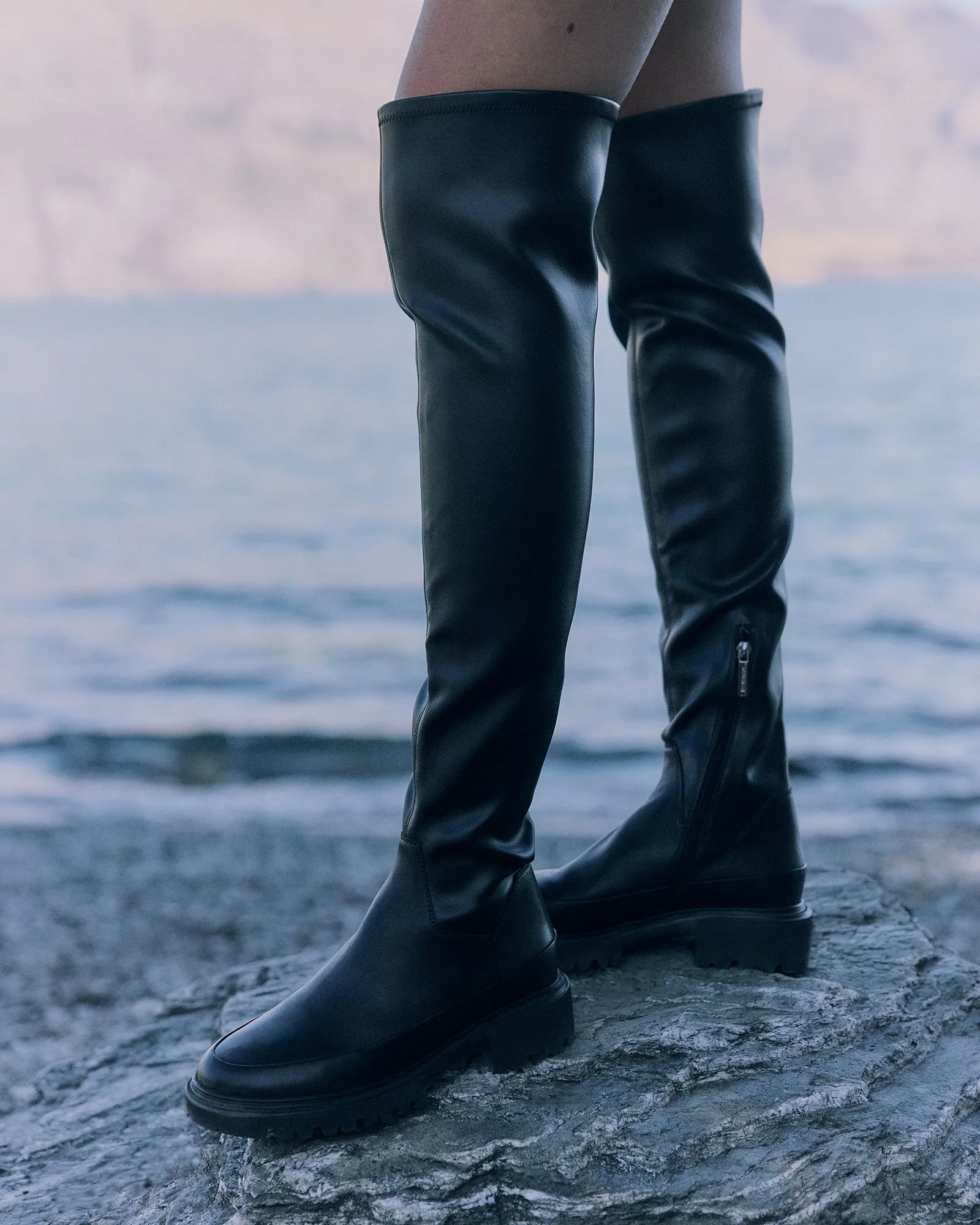 ELLA OVER THE KNEE BOOTS BLACK Jo Mercer