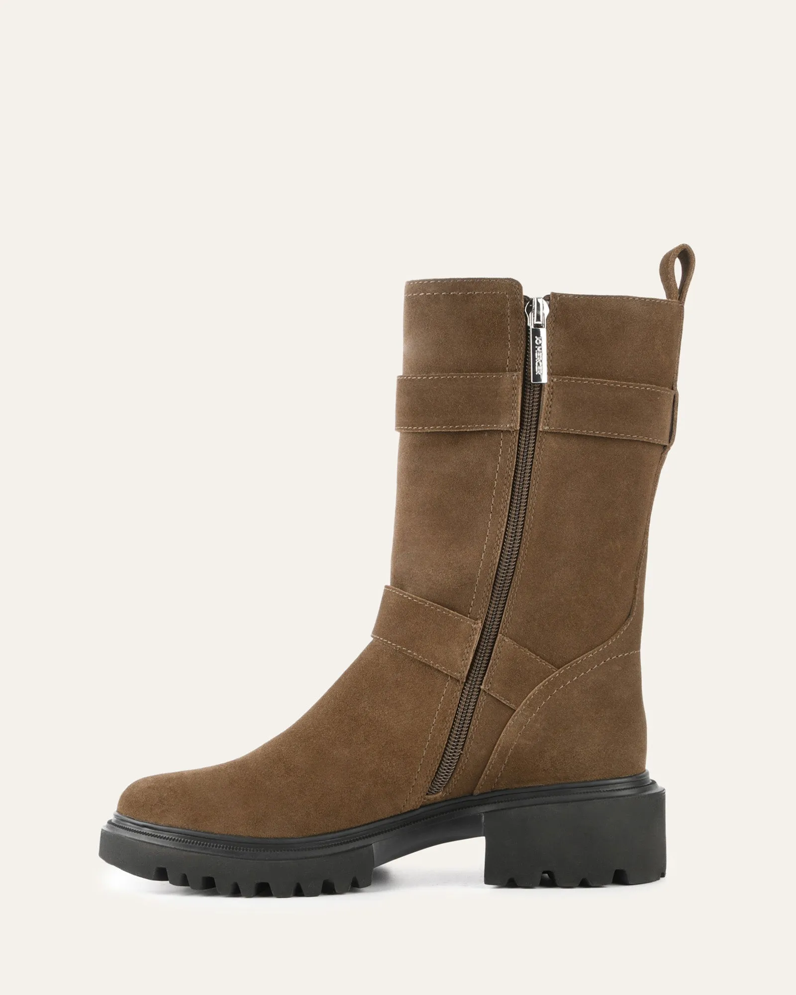 ELLIOT FLAT ANKLE BOOTS BARK SUEDE Jo Mercer