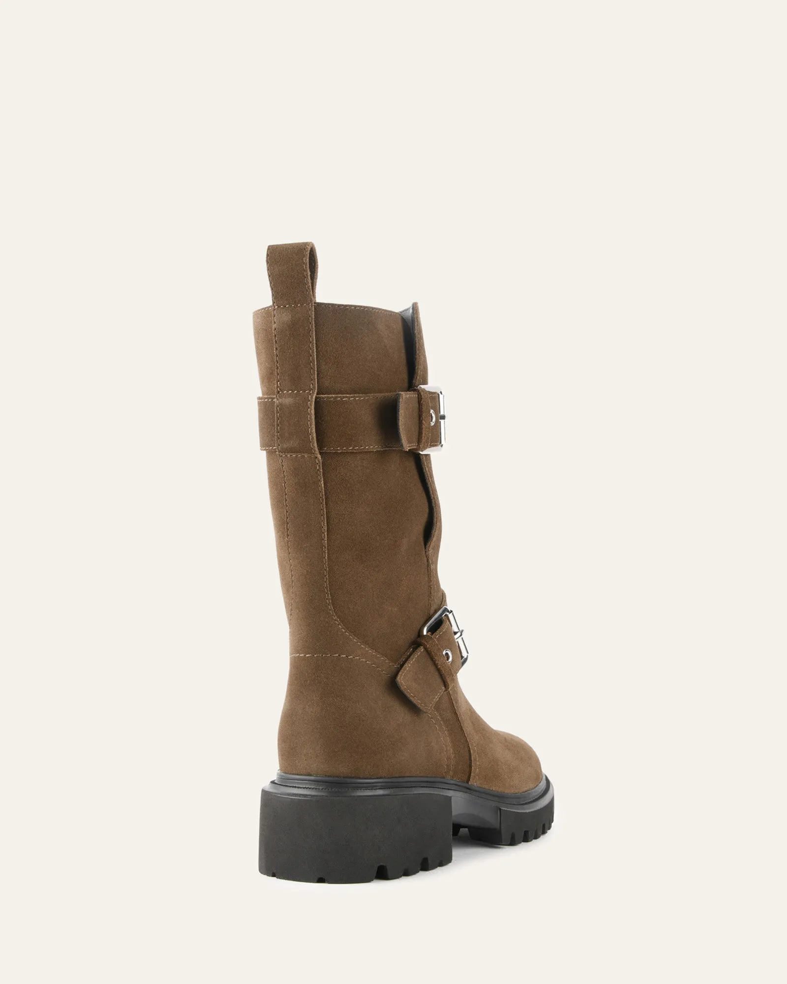 ELLIOT FLAT ANKLE BOOTS BARK SUEDE Jo Mercer