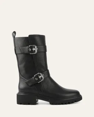 ELLIOT FLAT ANKLE BOOTS BLACK LEATHER Jo Mercer