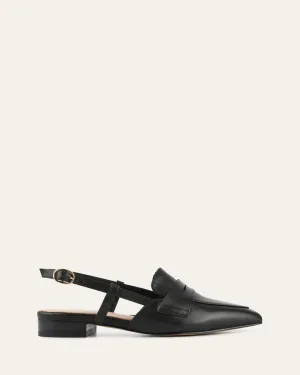 ELOISE DRESS FLATS BLACK LEATHER Jo Mercer