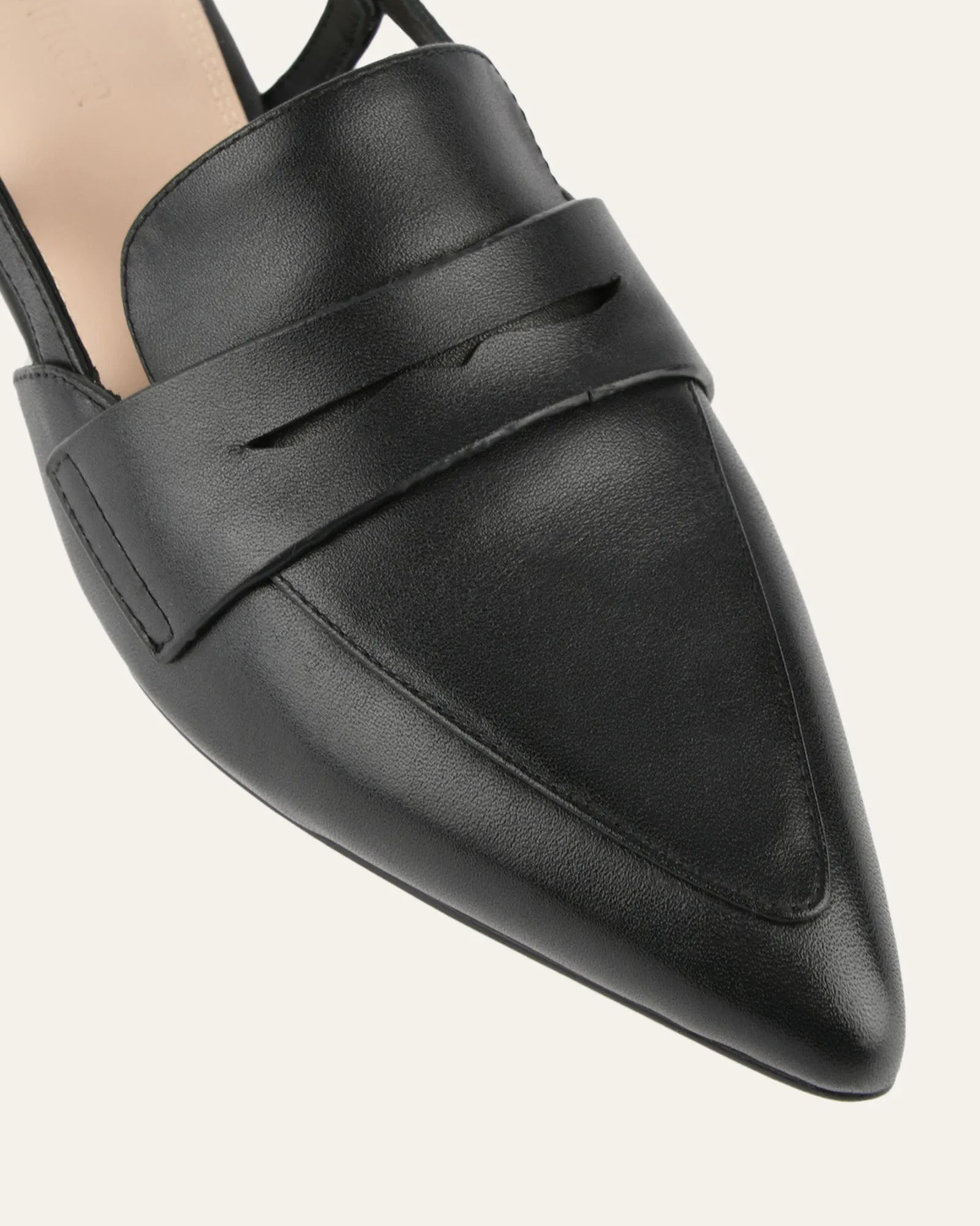 ELOISE DRESS FLATS BLACK LEATHER Jo Mercer