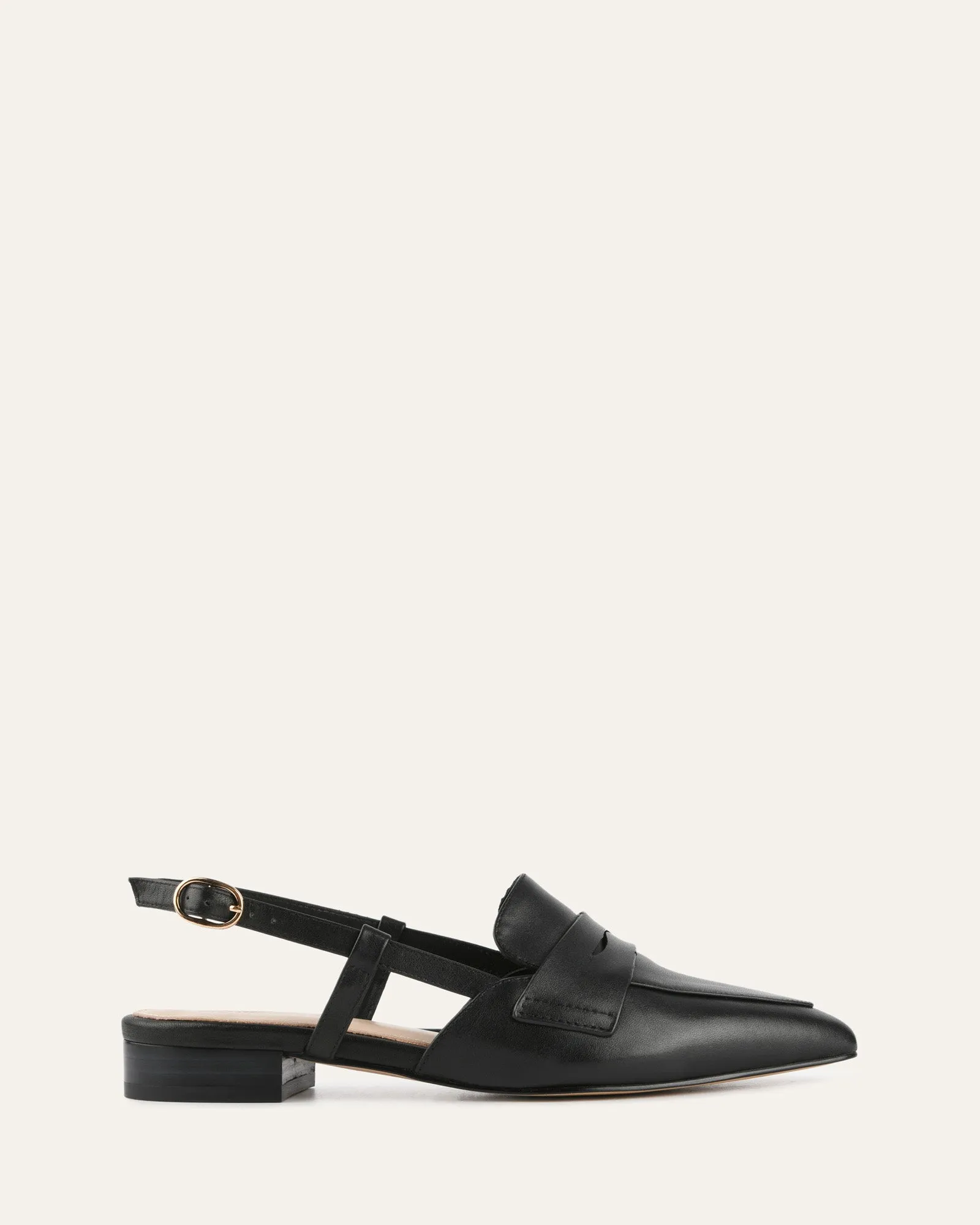 ELOISE DRESS FLATS BLACK LEATHER Jo Mercer