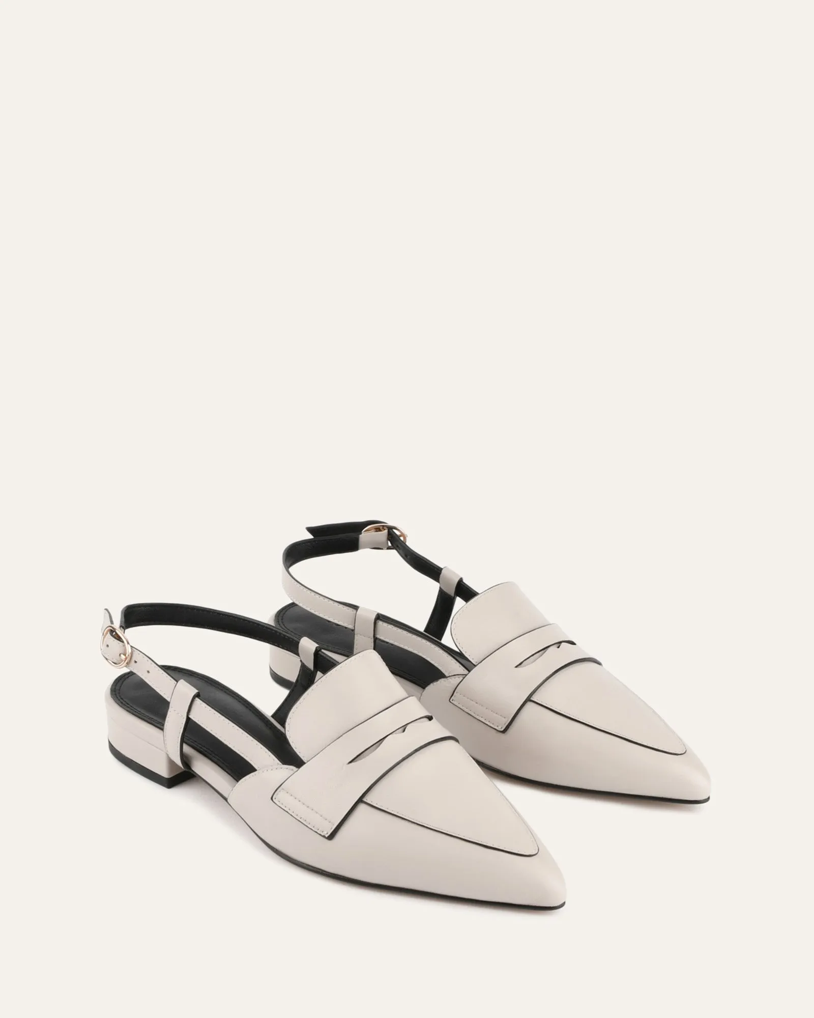 ELOISE DRESS FLATS BONE LEATHER Jo Mercer