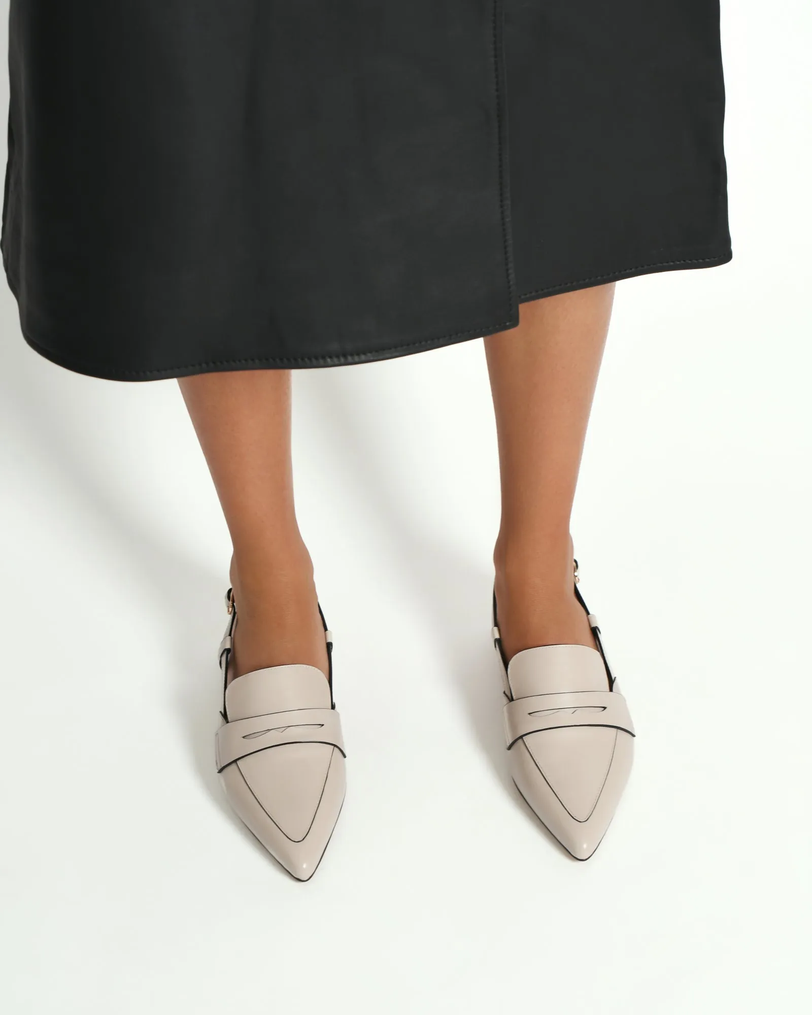 ELOISE DRESS FLATS BONE LEATHER Jo Mercer