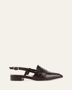 ELOISE DRESS FLATS CHOCOLATE CROC Jo Mercer