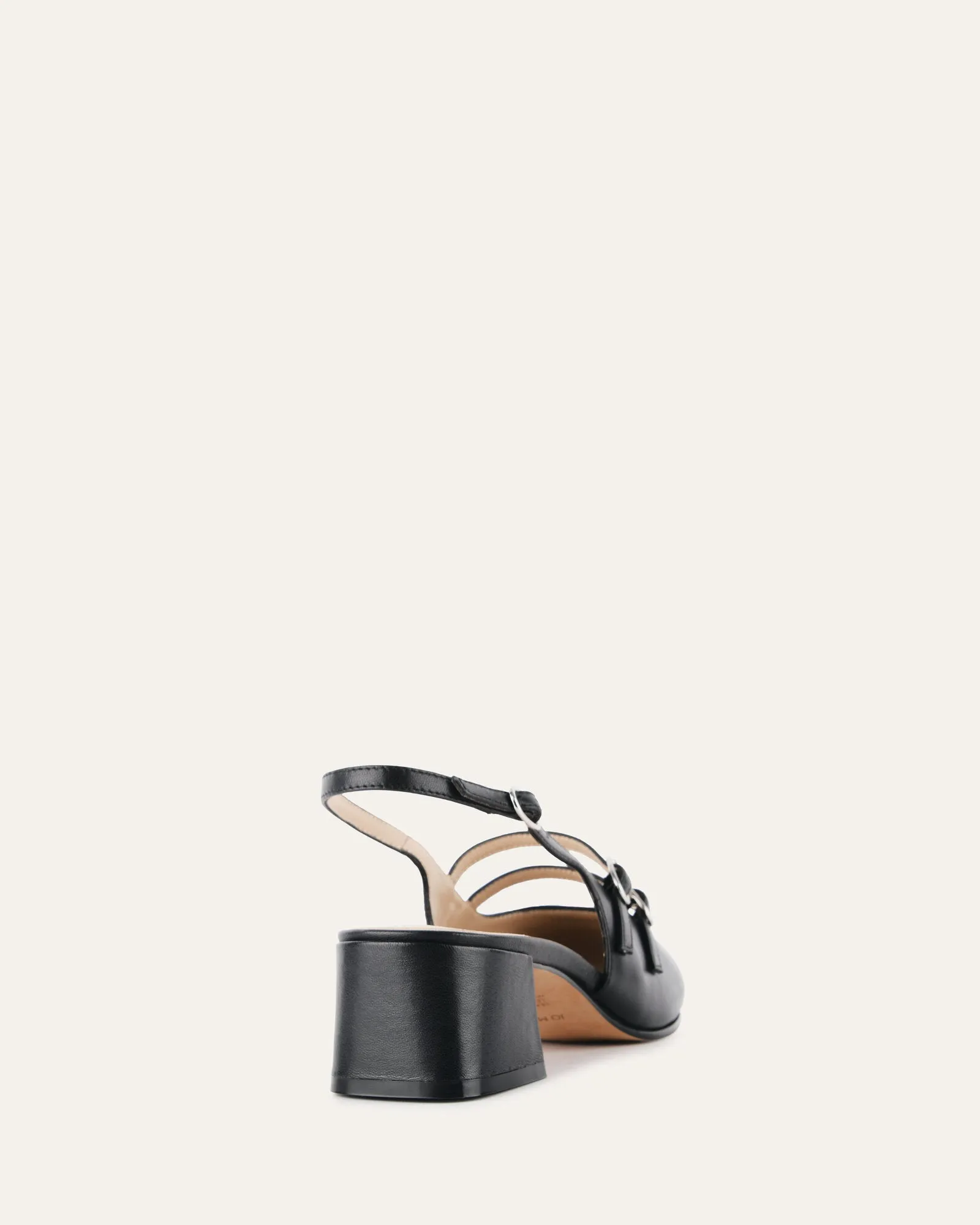 EMMY LOW HEELS BLACK LEATHER Jo Mercer
