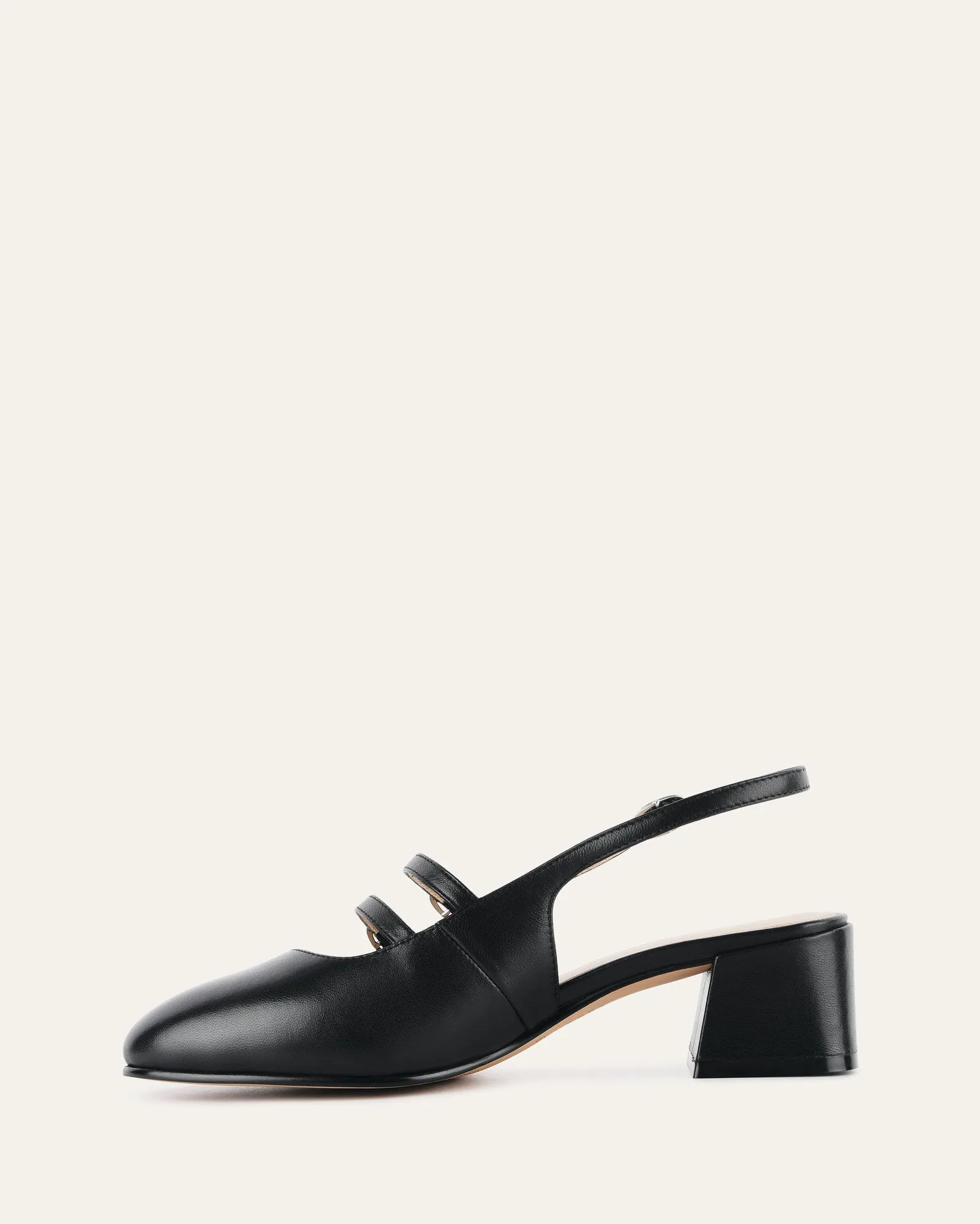 EMMY LOW HEELS BLACK LEATHER Jo Mercer