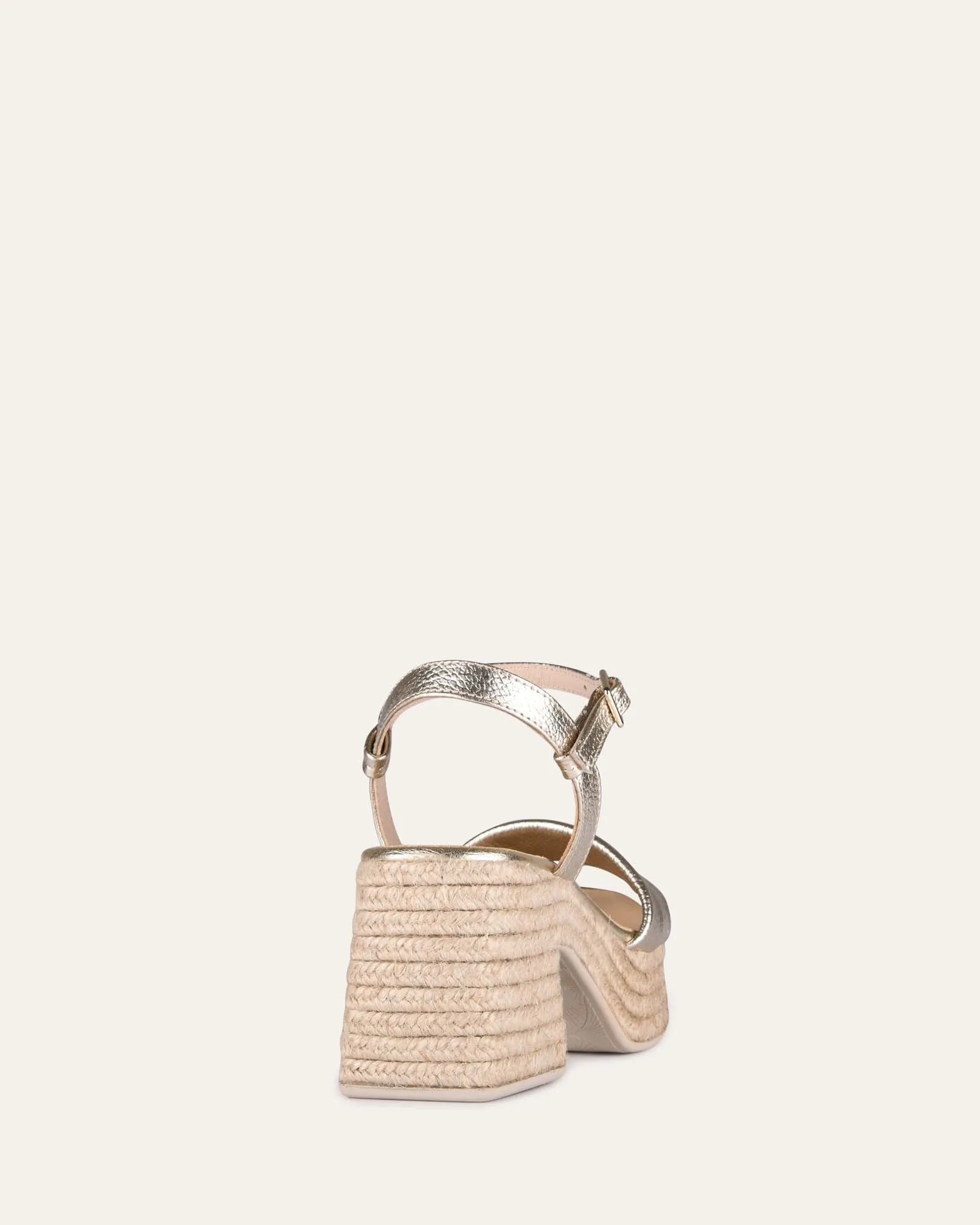 FAIRFAX HIGH HEEL ESPADRILLE SANDALS GOLD LEATHER Jo Mercer