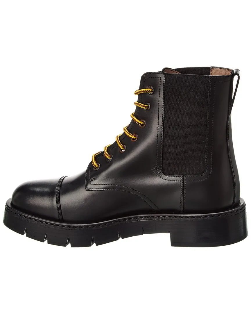 Ferragamo Tolk Leather Combat Boot