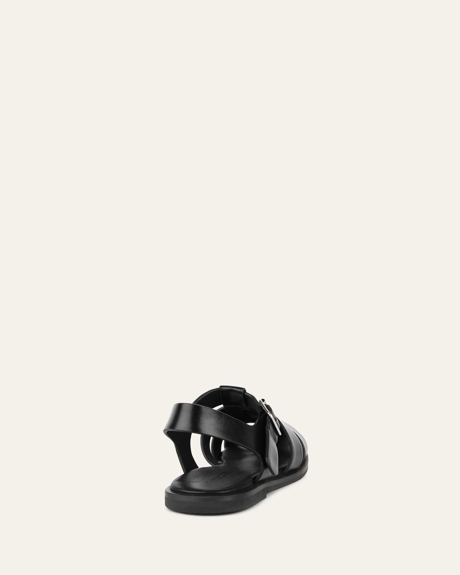 FINN FLAT SANDALS BLACK LEATHER Jo Mercer