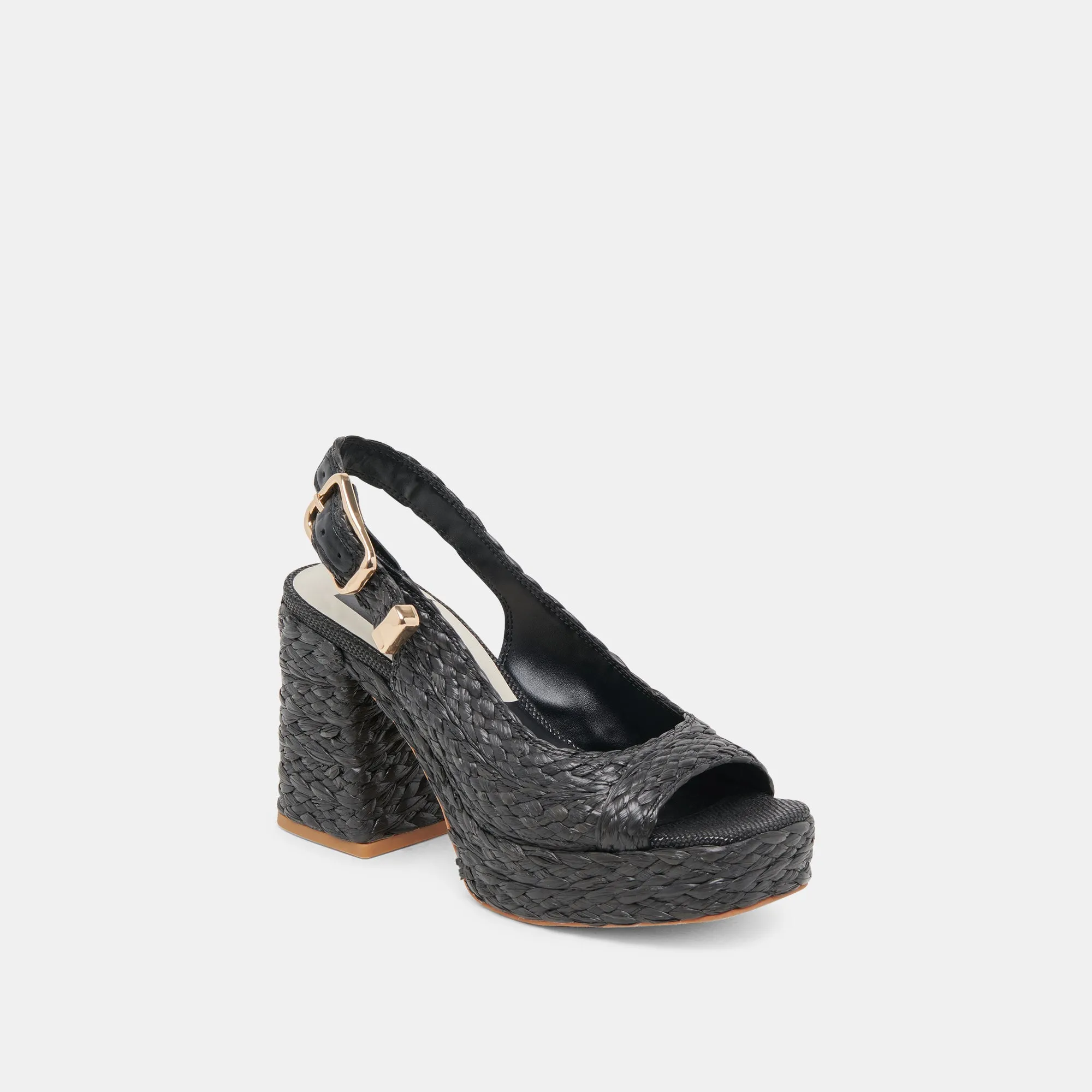 FLORES HEELS ONYX RAFFIA Dolce Vita