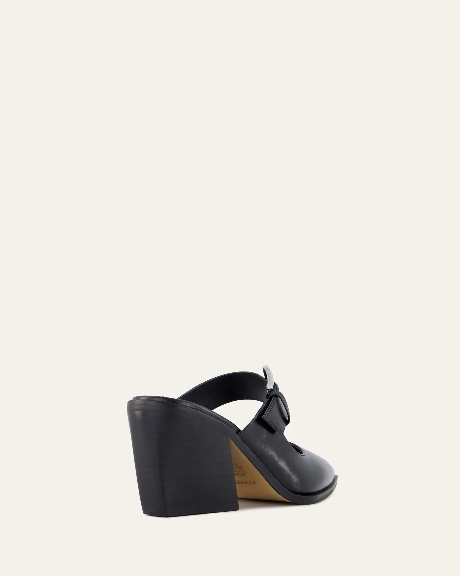 FLOSSY MID HEELS BLACK LEATHER Jo Mercer
