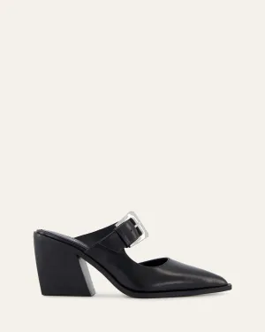 FLOSSY MID HEELS BLACK LEATHER Jo Mercer