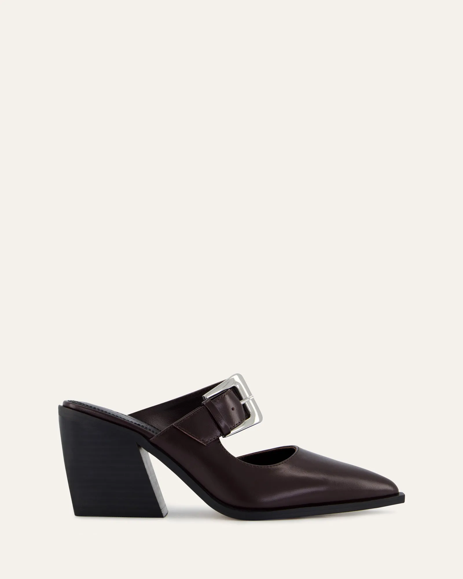 FLOSSY MID HEELS MERLOT LEATHER Jo Mercer