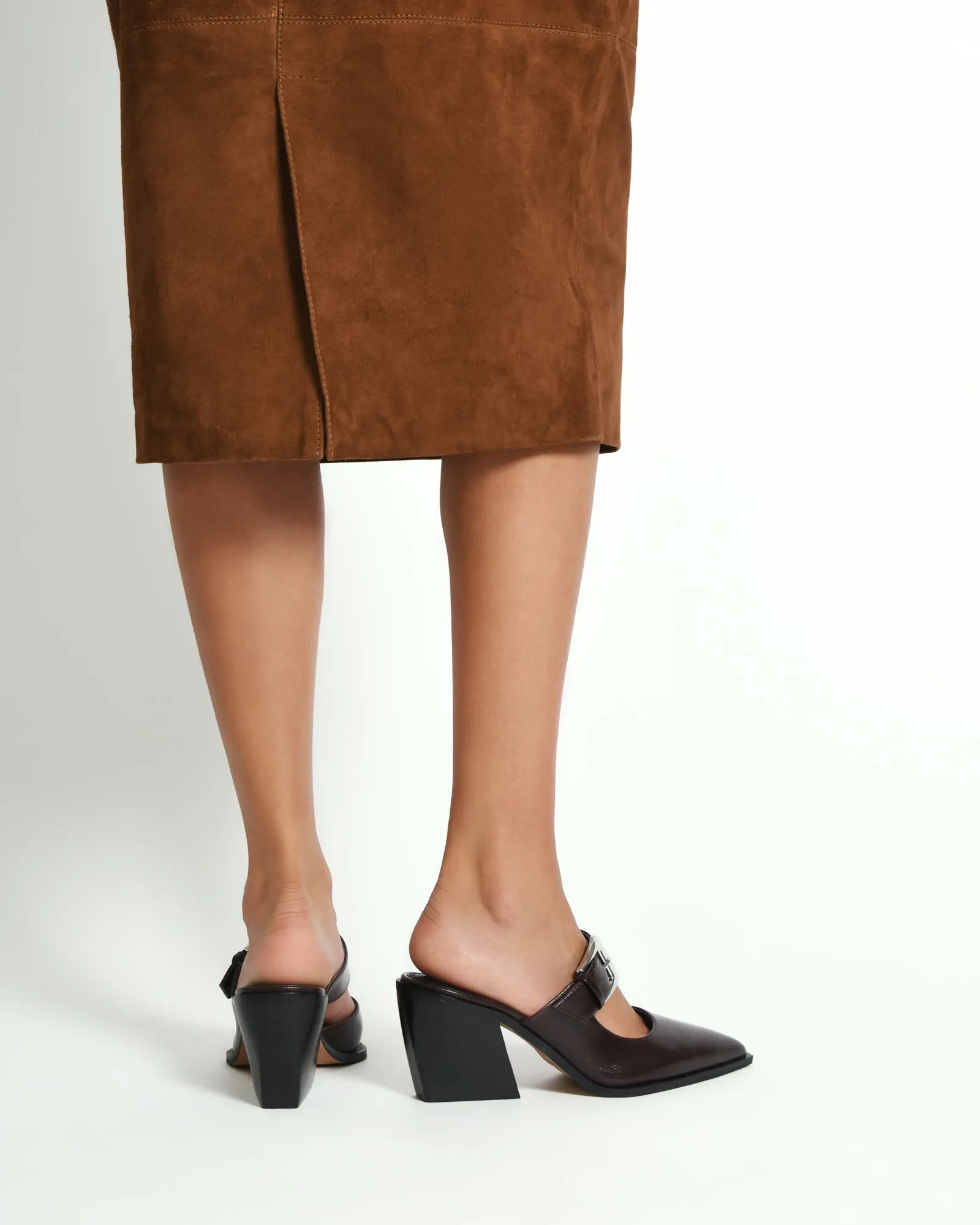 FLOSSY MID HEELS MERLOT LEATHER Jo Mercer