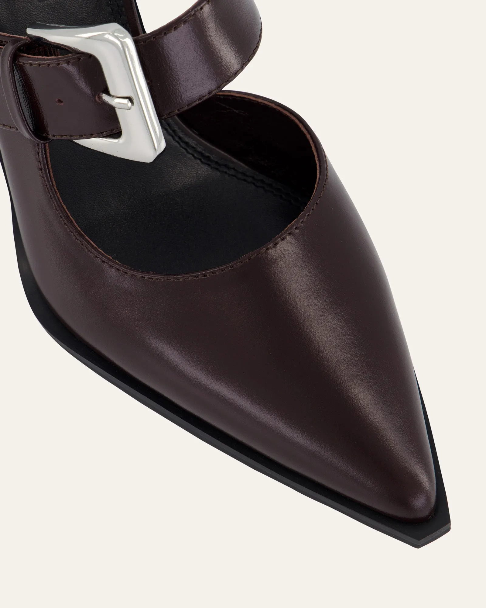 FLOSSY MID HEELS MERLOT LEATHER Jo Mercer