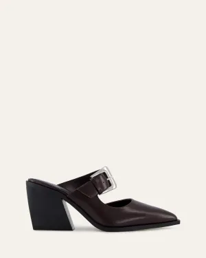 FLOSSY MID HEELS MERLOT LEATHER Jo Mercer