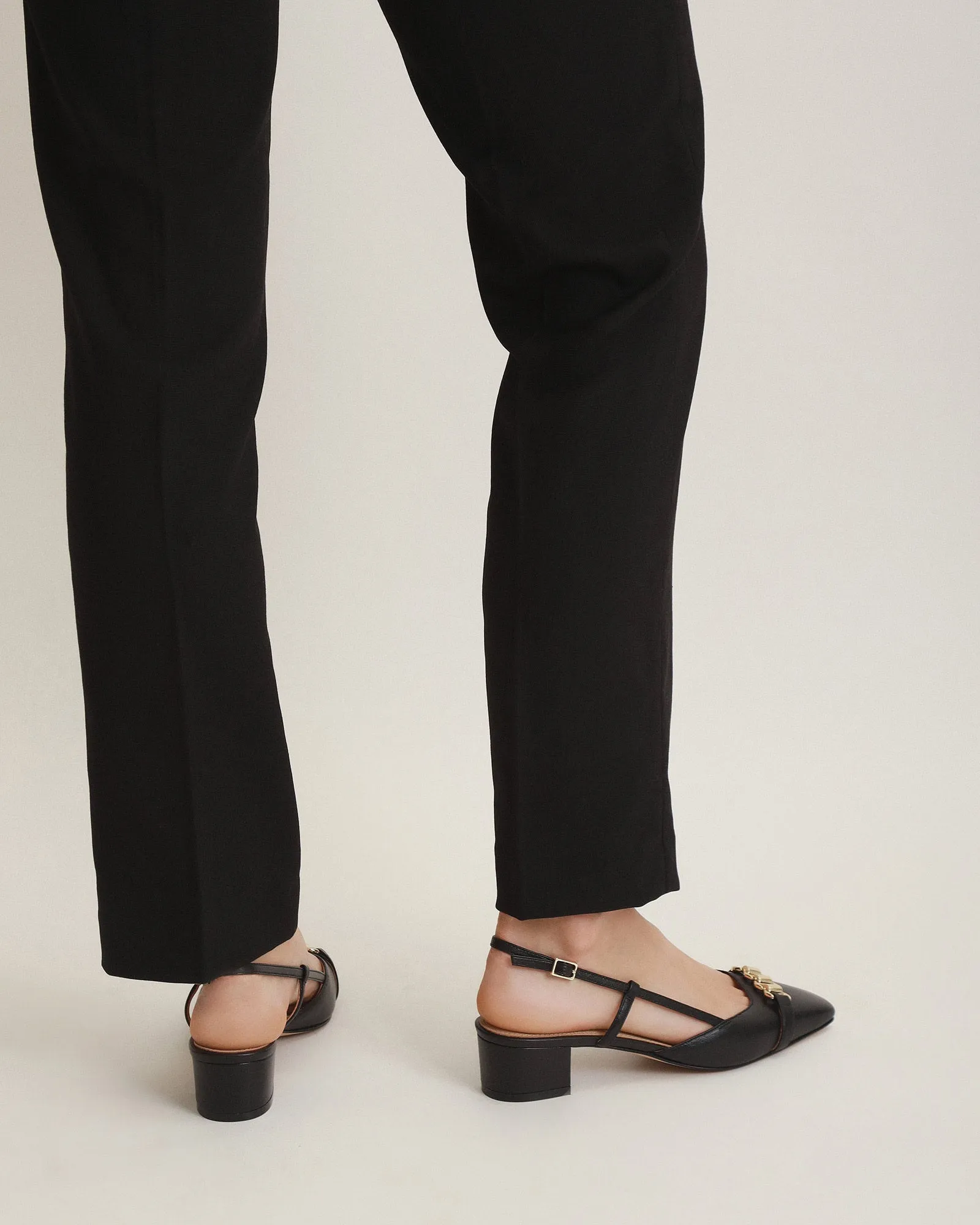 FRANCA LOW HEELS BLACK LEATHER Jo Mercer