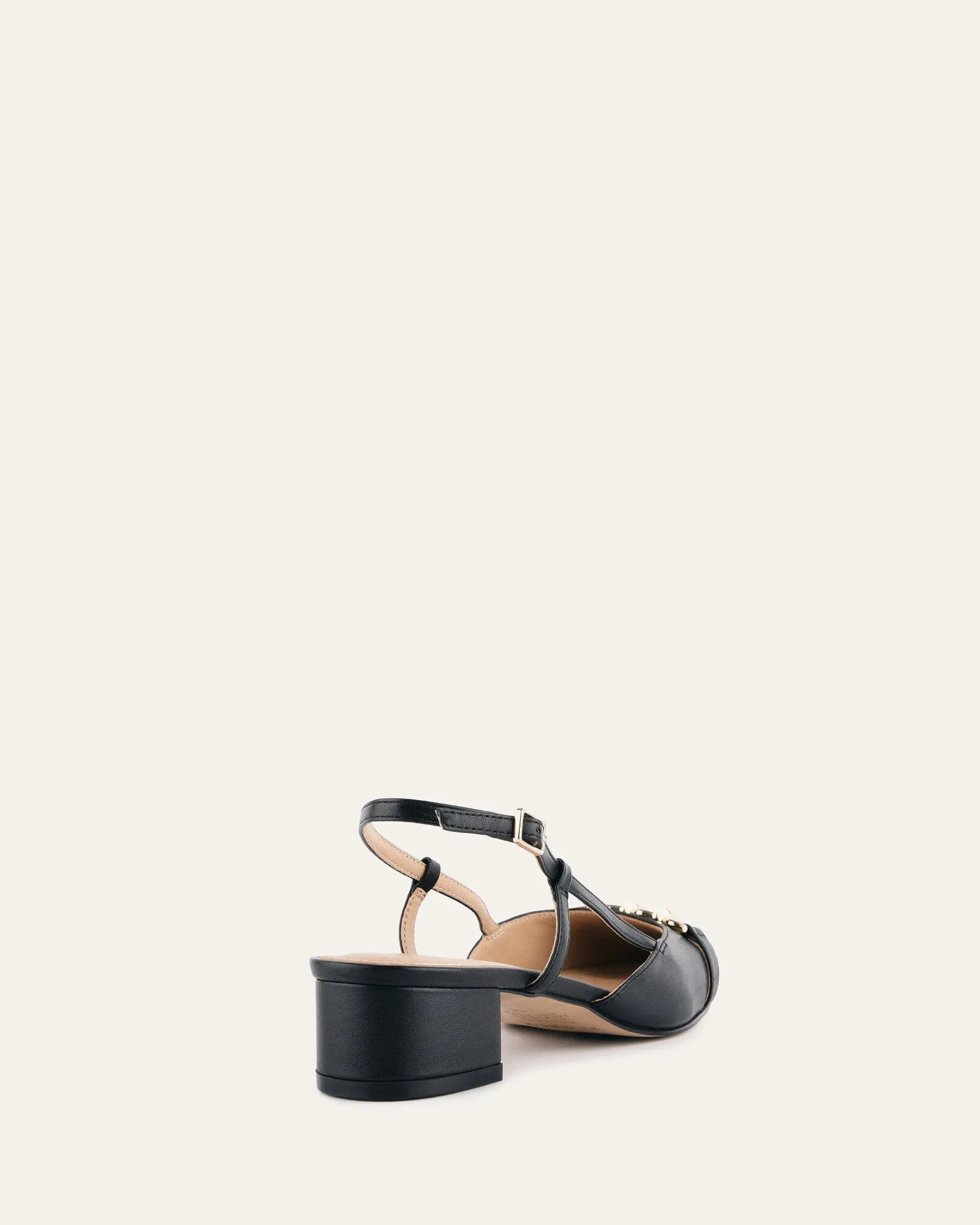 FRANCA LOW HEELS BLACK LEATHER Jo Mercer