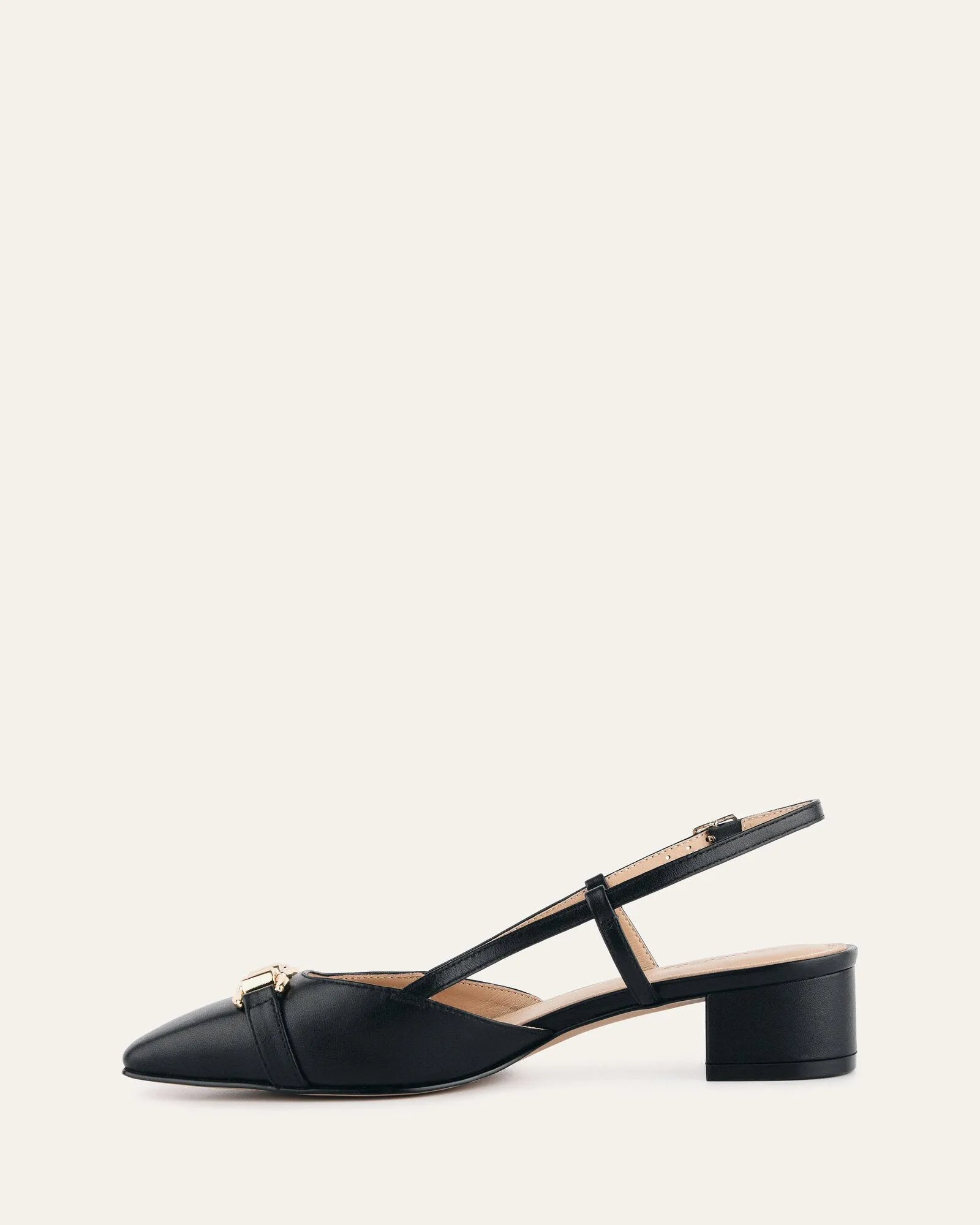 FRANCA LOW HEELS BLACK LEATHER Jo Mercer
