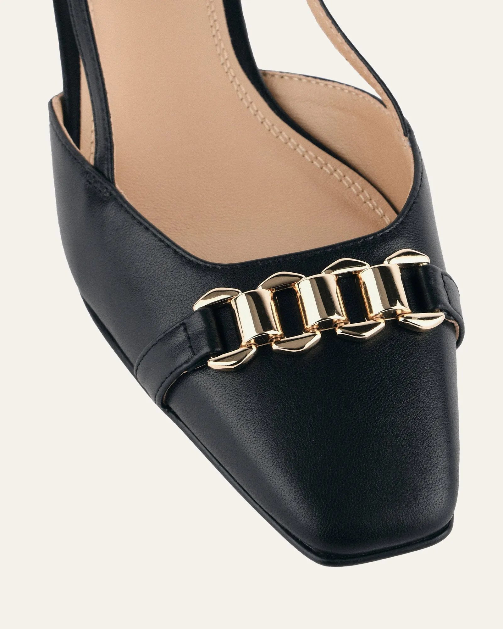 FRANCA LOW HEELS BLACK LEATHER Jo Mercer