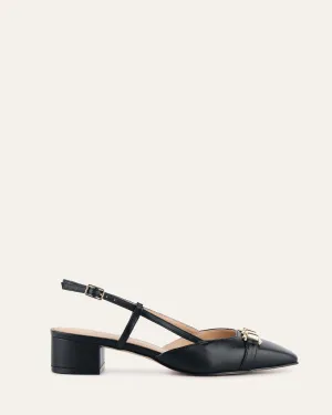 FRANCA LOW HEELS BLACK LEATHER Jo Mercer
