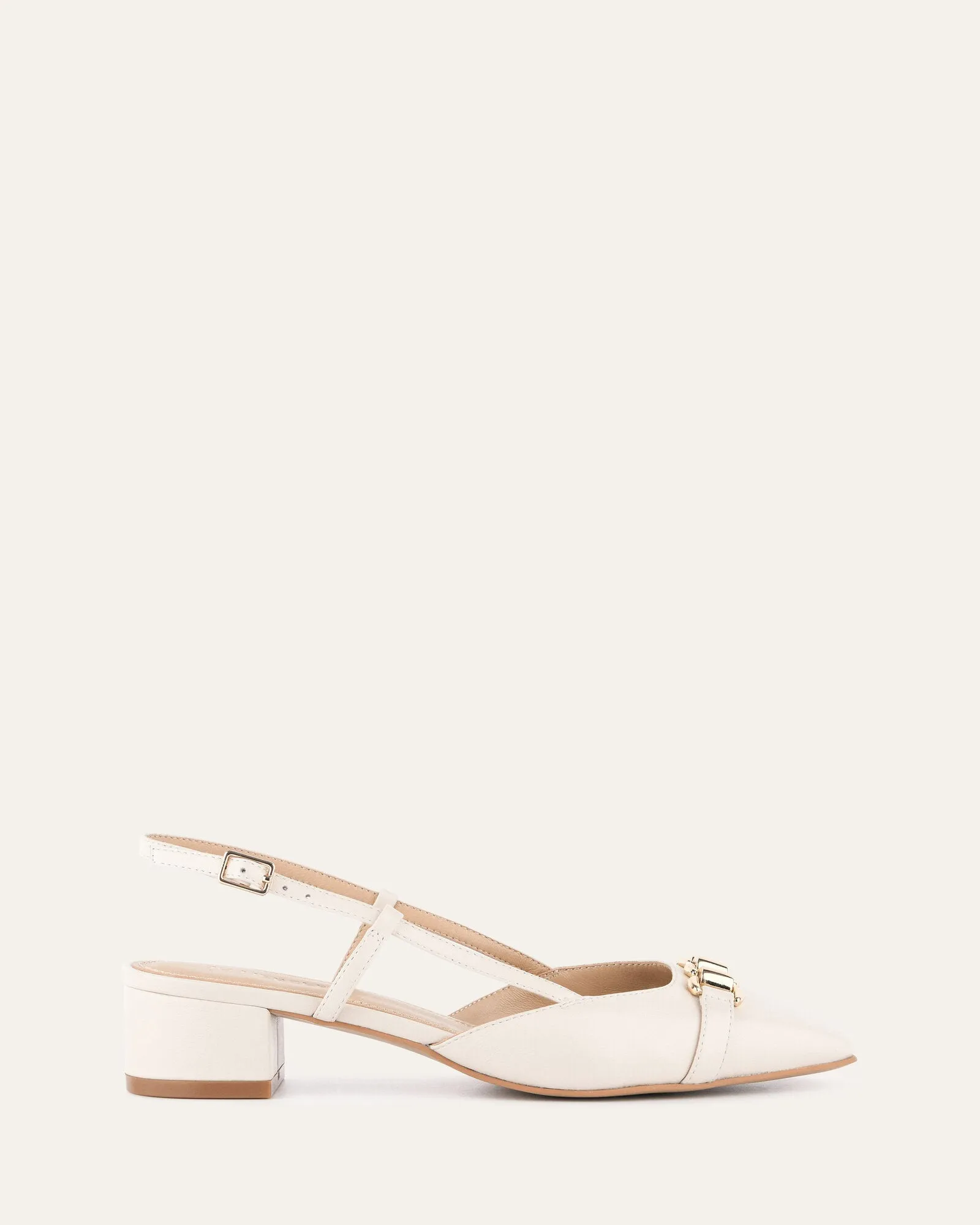 FRANCA LOW HEELS OFF WHITE LEATHER Jo Mercer