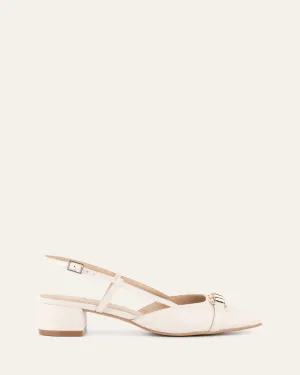 FRANCA LOW HEELS OFF WHITE LEATHER Jo Mercer