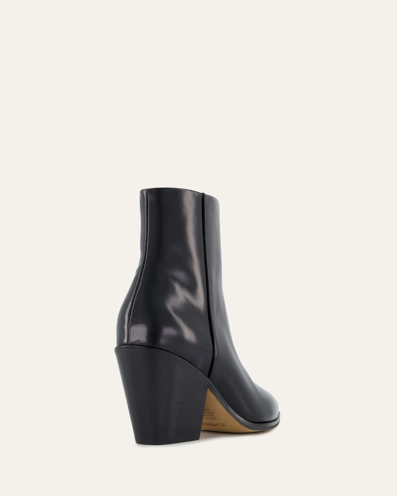 FREDDIE MID ANKLE BOOTS BLACK LEATHER Jo Mercer