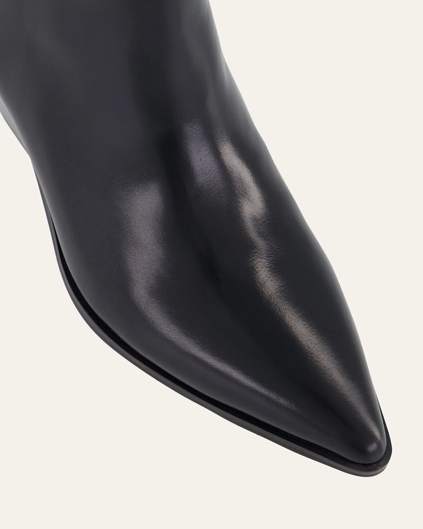 FREDDIE MID ANKLE BOOTS BLACK LEATHER Jo Mercer