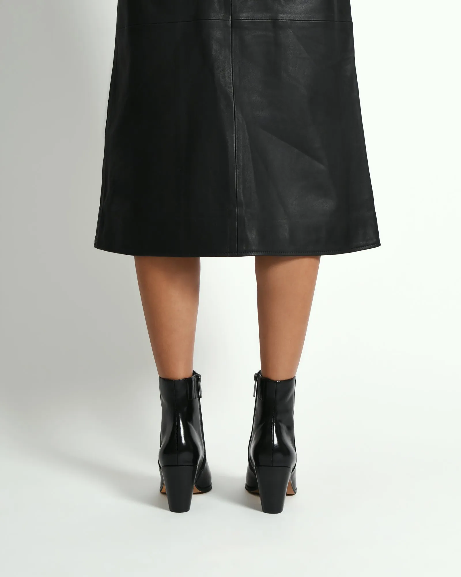 FREDDIE MID ANKLE BOOTS BLACK LEATHER Jo Mercer