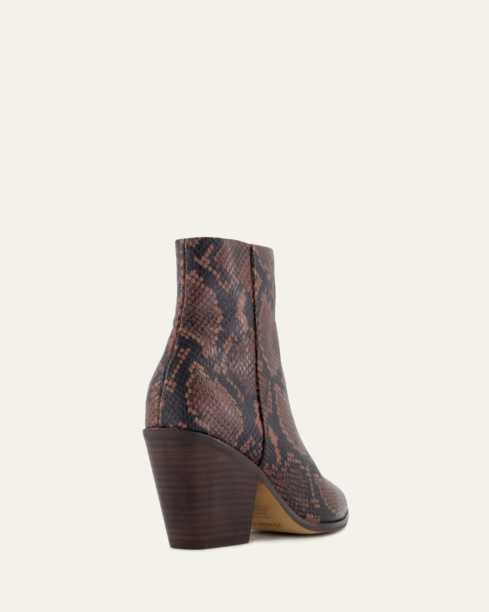 FREDDIE MID ANKLE BOOTS DARK SNAKE PRINT LEATHER Jo Mercer