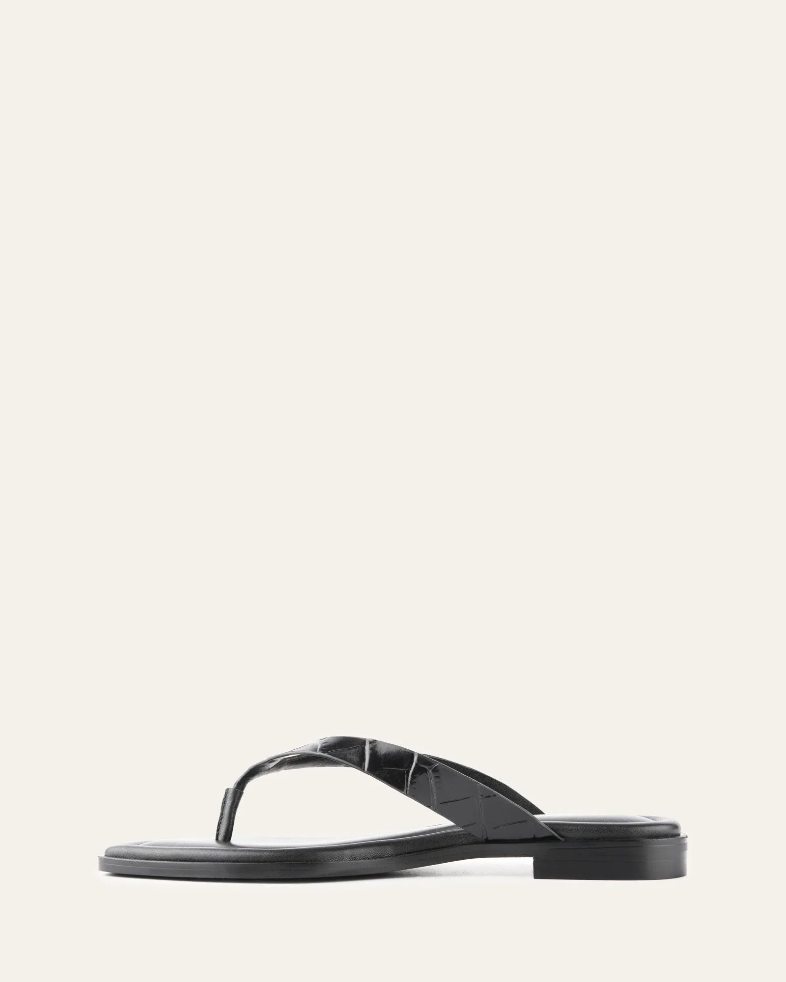 FRENCHIE FLAT SANDALS BLACK CROC Jo Mercer