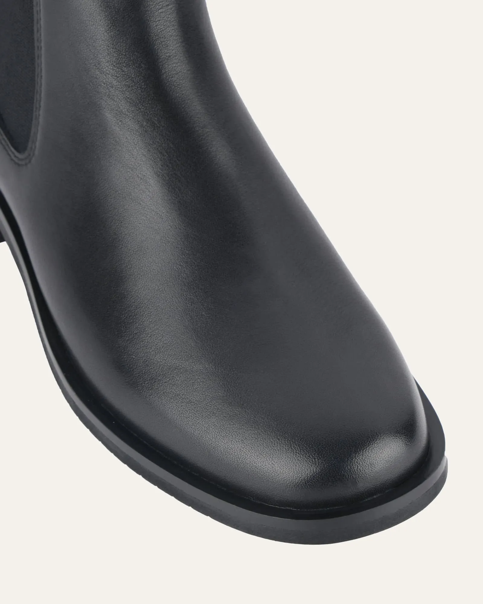 GABE FLAT ANKLE BOOTS BLACK LEATHER Jo Mercer