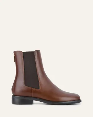 GABE FLAT ANKLE BOOTS DARK CHOCOLATE LEATHER Jo Mercer