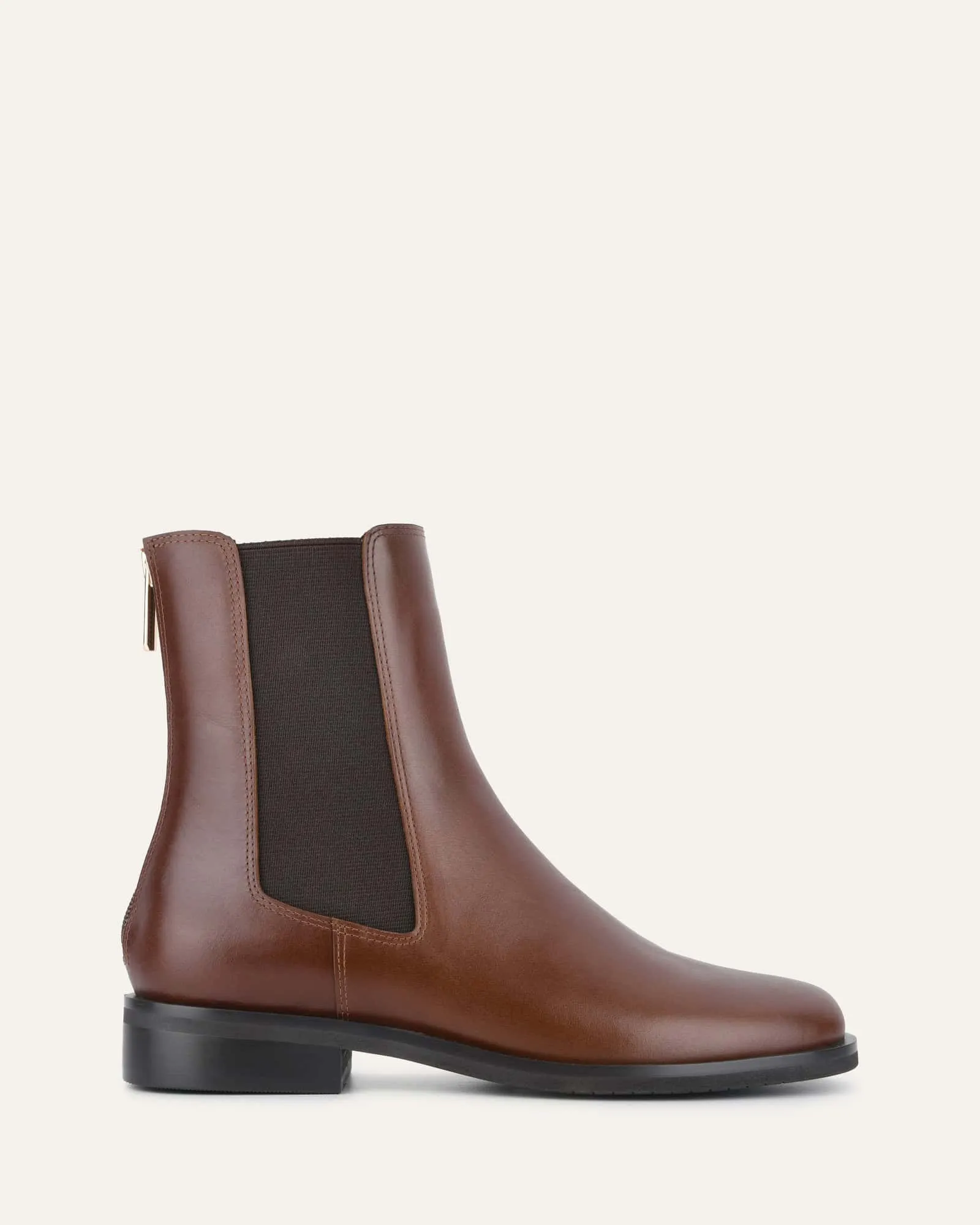 GABE FLAT ANKLE BOOTS DARK CHOCOLATE LEATHER Jo Mercer