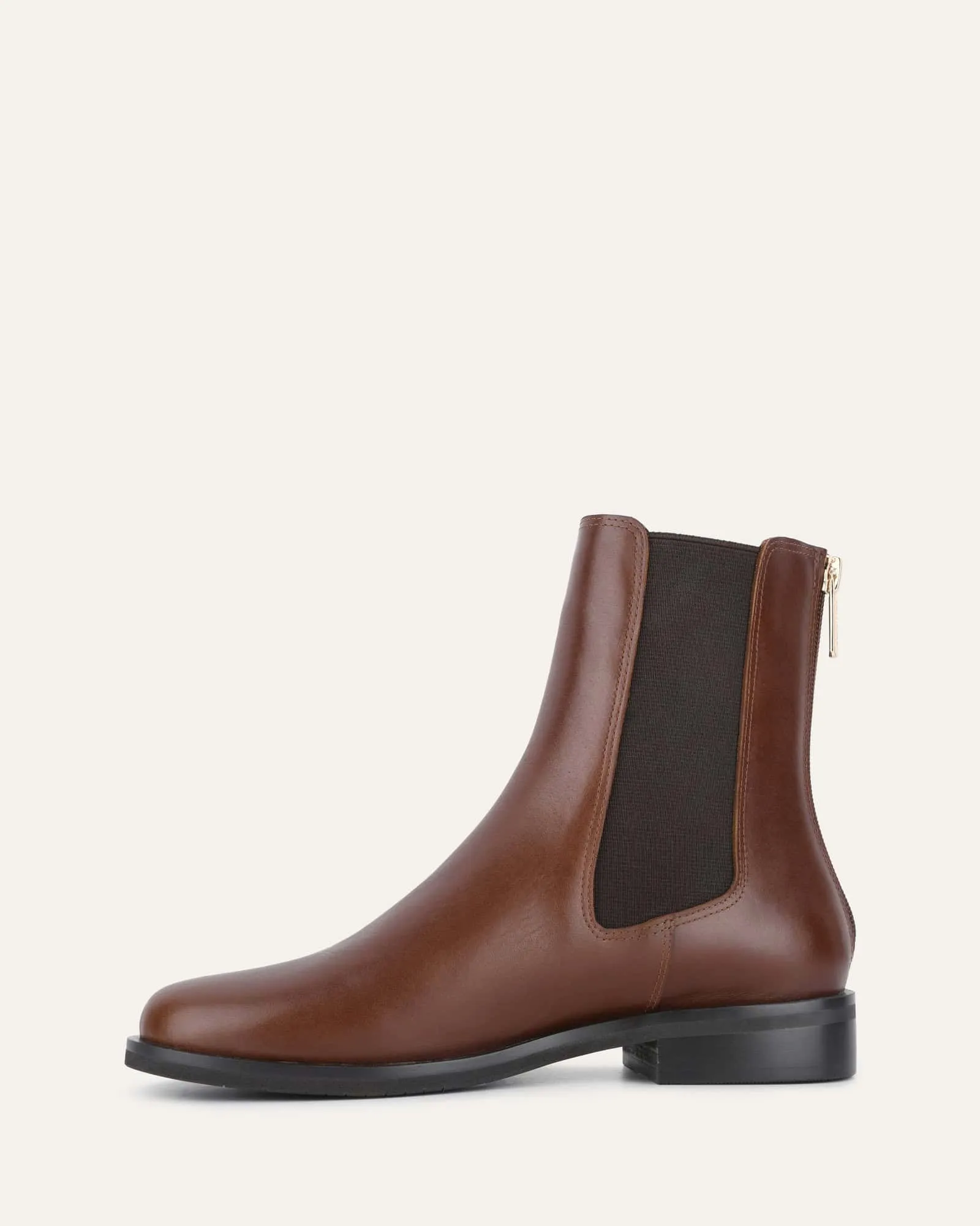 GABE FLAT ANKLE BOOTS DARK CHOCOLATE LEATHER Jo Mercer