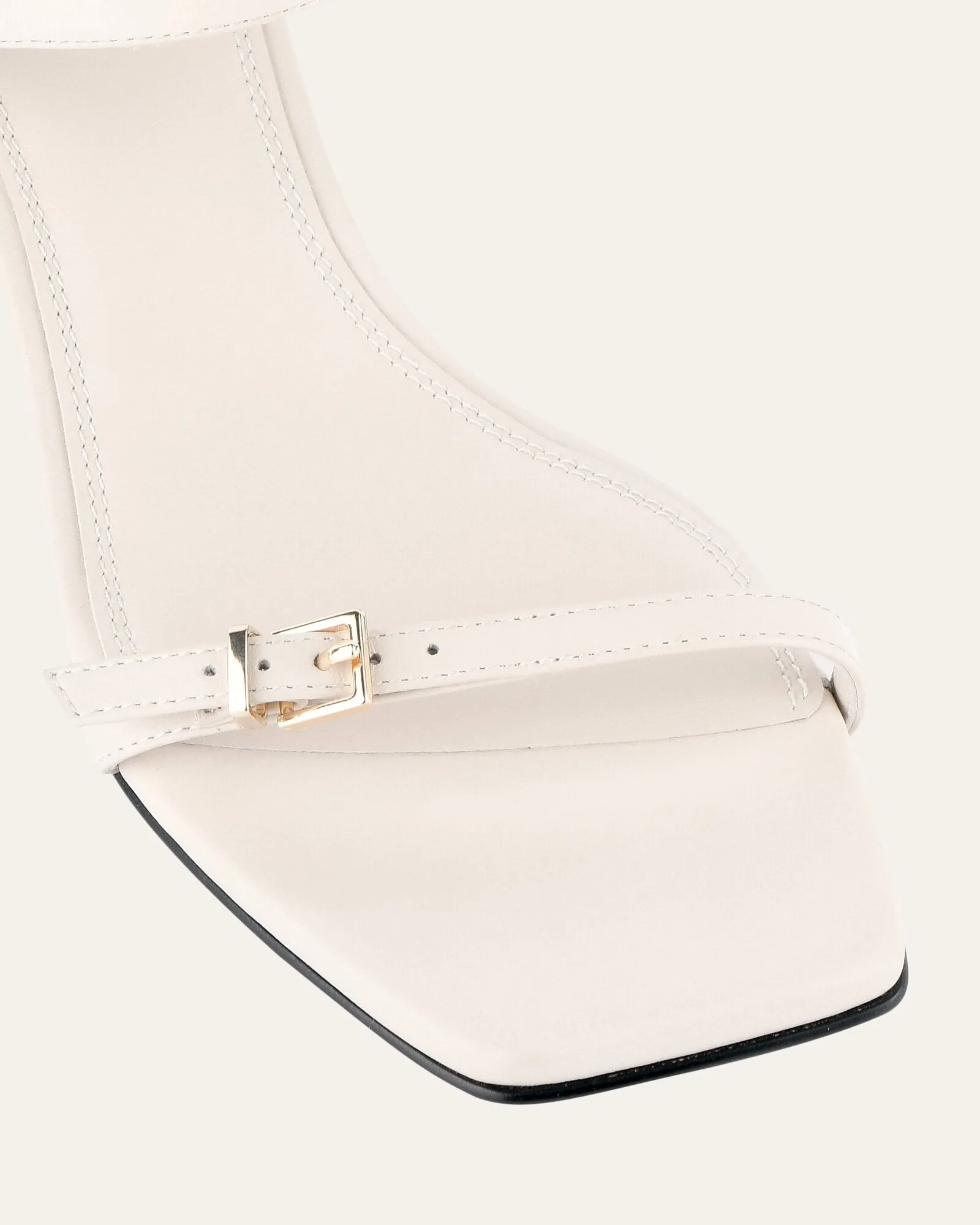 GIANNI MID HEEL SANDALS OFF WHITE LEATHER Jo Mercer
