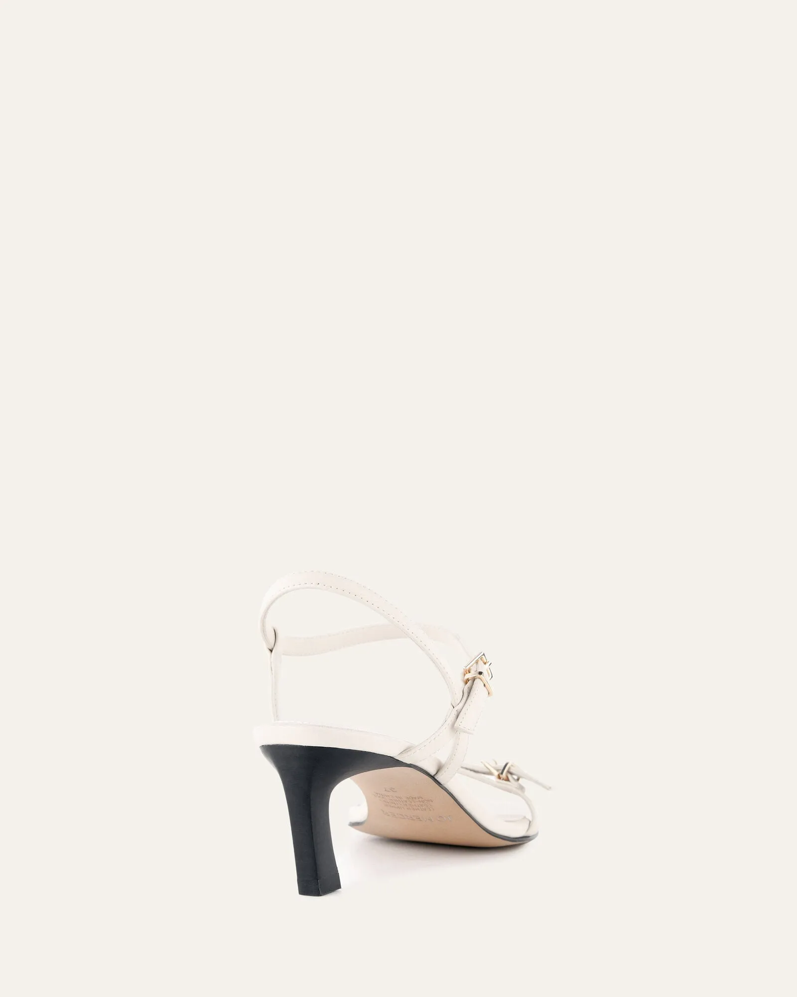 GIANNI MID HEEL SANDALS OFF WHITE LEATHER Jo Mercer